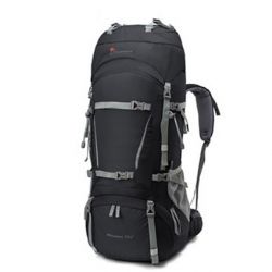 75 L Burgundy High Capacity Backpacking Rucksack Wear Resistance Cotton Black Backpacking Bag