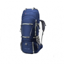 50 L Burgundy High Capacity Rucksack Breathable Black Trekking Backpack