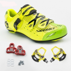 Men Road bike Clipless Shoes Breathable Bicycle Shoes with Cleats & Pedals