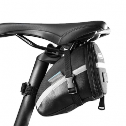 Leather Black Bike Pouch Reflective 1.2 L Mountain Bike Seat Bag