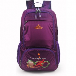 35 L White Packable Lightweight Packable Backpack Wear Resistance Nylon Violet Hiking Backpack