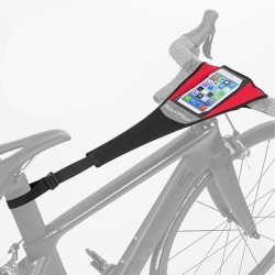 Nylon Mesh Black-Red Bike Phone Bag Touch Screen Bicycle Handlebar Bag