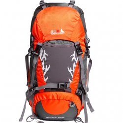 Wear Resistance Polyester Nylon Blue Hiking Backpack Orange High Capacity 50 L Trekking Backpack