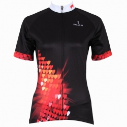 Ultraviolet Resistant Black Cartoon Cycling Clothing Sale Short Sleeve Women Cycling Jersey