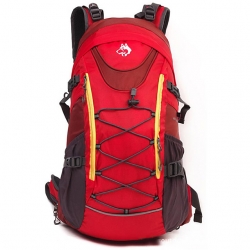 35 L Blue Wear Resistance Hiking Backpack Breathable Nylon Red Outdoor Backpack