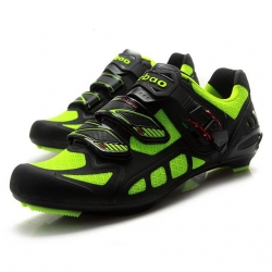 Breathable Cycling Shoes Men Road Green Black Bike Riding Shoes