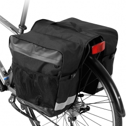28 L Waterproof Bicycle Bags For Rear Racks Polyester Black Bike Panniers
