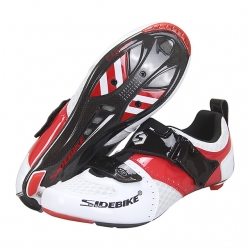 Unisex Road Red and White Bike Riding Shoes Breathable Cycling Shoes