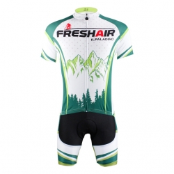 Men Cycling Jersey Moisture Wicking Green Back Nature & Landscapes Cool Cycling Kits with Shorts