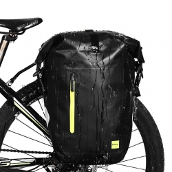 25 L Black Waterproof Ladies Bike Panniers Waterproof Material 1000D Polyester PVC Green Bike Panniers