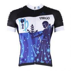 UV Resistant Men Short Sleeve Cycling Shirts Blue Cycling Tops