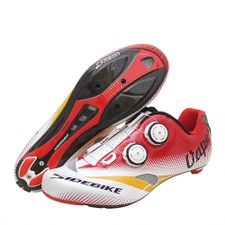 Men Road Red White Bike Shoes Clipless Shoes