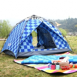 3 person Rain Waterproof Automatic Tent Breathability Automatic Blue 3 Season Tent