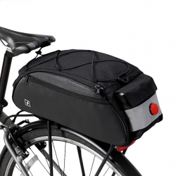 10 L Reflective Bike Touring Panniers Large Capacity 600D Nylon Black Bike Saddle Bag